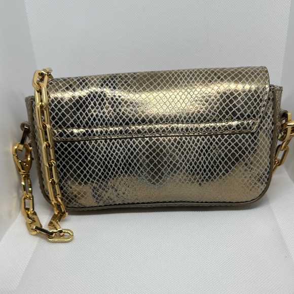 Tory Burch metallic snake-print clutch or mini shoulder bag. - Picture 5 of 7